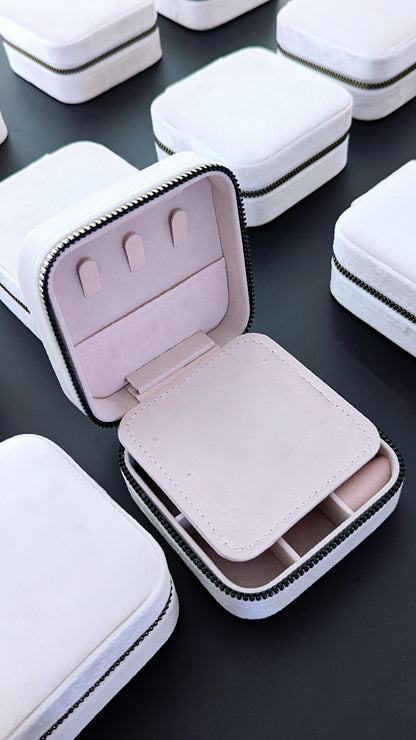 White Suede Jewellery Box